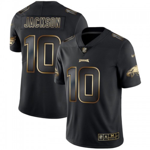 Philadelphia Eagles #10 DeSean Jackson Black/Gold Men's Stitched Vapor Untouchable Limited Jersey Men's