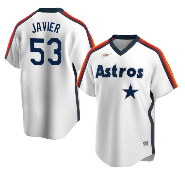 Men's Youth Women's Houston Astros 53 Replica Cooperstown Collection White Home Cristian Javier Jersey