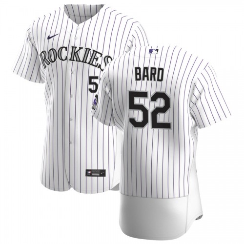 Colorado Colorado Rockies #52 Daniel Bard Men's White Home 2020 Authentic Player Jersey Men's