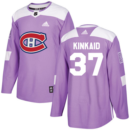 Adidas Montreal Canadiens #37 Keith Kinkaid Purple Authentic Fights Cancer Stitched Jersey Men's