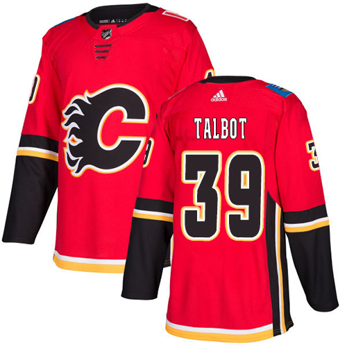 Adidas Calgary Flames #39 Cam Talbot Red Home Authentic Stitched Jersey Men's