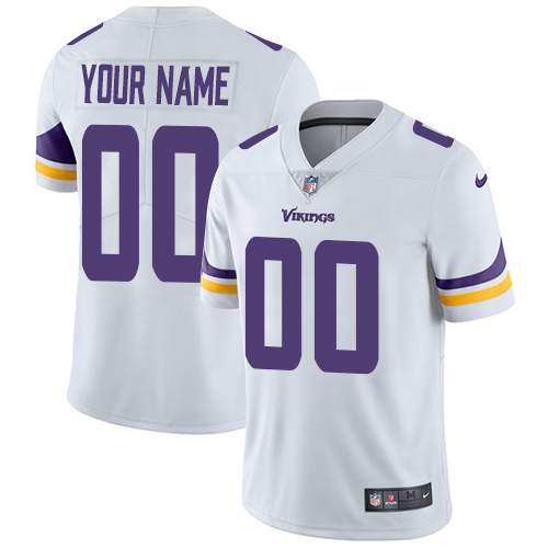 Minnesota Vikings Customized White Stitched Vapor Untouchable Limited Youth Jersey