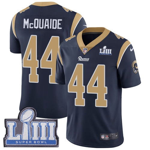 Los Angeles Rams #44 Jacob McQuaide Navy Blue Team Color Super Bowl LIII Bound Youth Stitched Vapor Untouchable Limited Jersey Youth