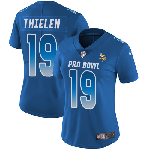 Vikings #19 Adam Thielen Royal Women's Stitched Limited NFC 2018 Pro Bowl Jersey