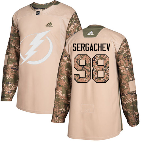Adidas Tampa Bay Lightning #98 Mikhail Sergachev Camo Authentic 2017 Veterans Day Stitched Jersey Men's