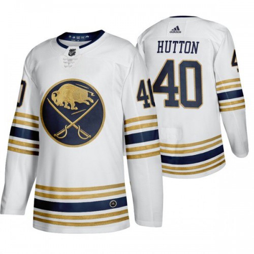 Buffalo Buffalo Sabres #40 Carter Hutton White 50th Anniversary Third 2019-20 Jersey Men's