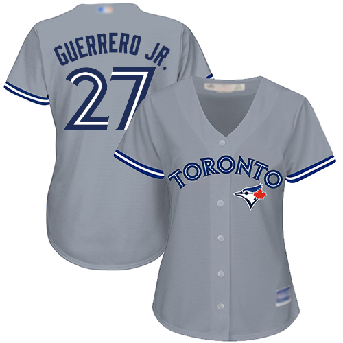 Toronto Blue Jays #27 Vladimir Guerrero Jr. Grey Road Women's Stitched Jersey Womens