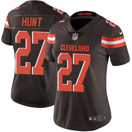 Cleveland Browns #27 Kareem Hunt Brown Team Color Women's Stitched Vapor Untouchable Limited Jersey Womens