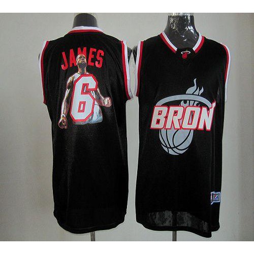 Miami Heat #6 LeBron James Black Majestic Athletic Notorious Fashion Stitched Jersey Mens