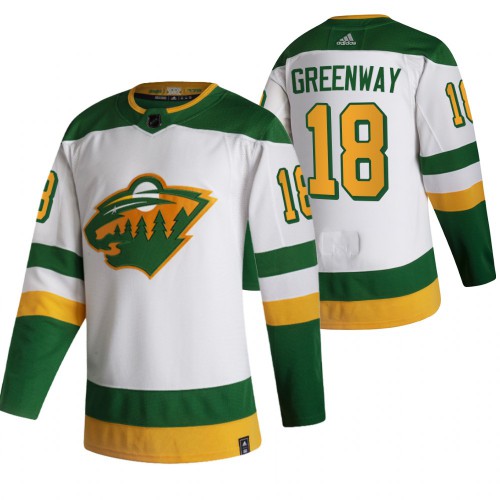 Minnesota Minnesota Wild #18 Jordan Greenway White Men's Adidas 2020-21 Reverse Retro Alternate Jersey Men's