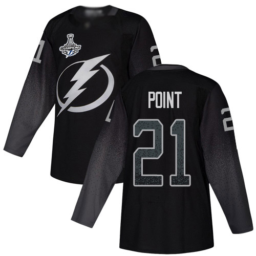 Adidas Tampa Bay Lightning #21 Brayden Point Black Alternate Authentic 2020 Stanley Cup Champions Stitched Jersey Men's
