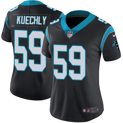 Carolina Panthers #59 Luke Kuechly Black Team Color Women's Stitched Vapor Untouchable Limited Jersey Womens