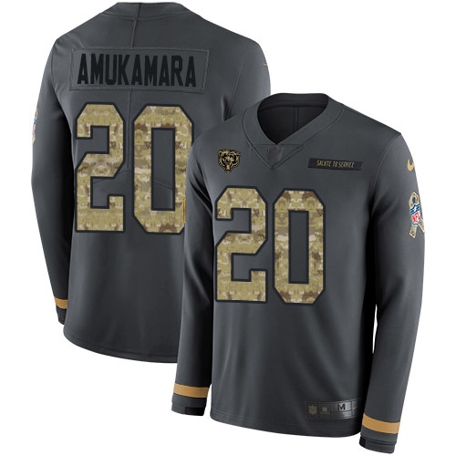 Chicago Bears #20 Prince Amukamara Anthracite Salute to Service Youth Stitched Limited Therma Long Sleeve Jersey Youth