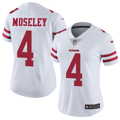 San Francisco 49ers #4 Emmanuel Moseley White Women's Stitched Vapor Untouchable Limited Jersey Womens