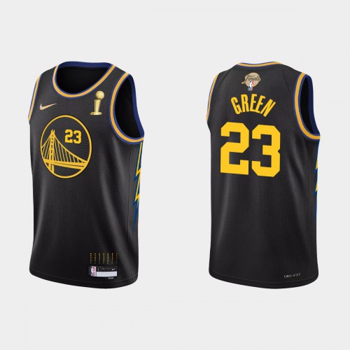 Golden State Golden State Warriors #23 Draymond Green Mens Black 2021-22 Finals Champions Swingman Jersey Mens