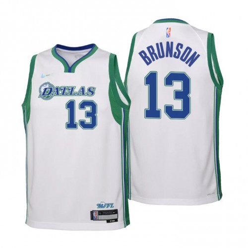 Dallas Dallas Maverickss #13 Jalen Brunson Youth White 2021/22 Swingman Jersey - City Edition Youth