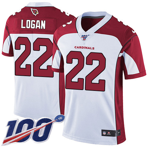 Arizona Cardinals #22 T.J. Logan White Men's Stitched 100th Season Vapor Limited Jersey Men's