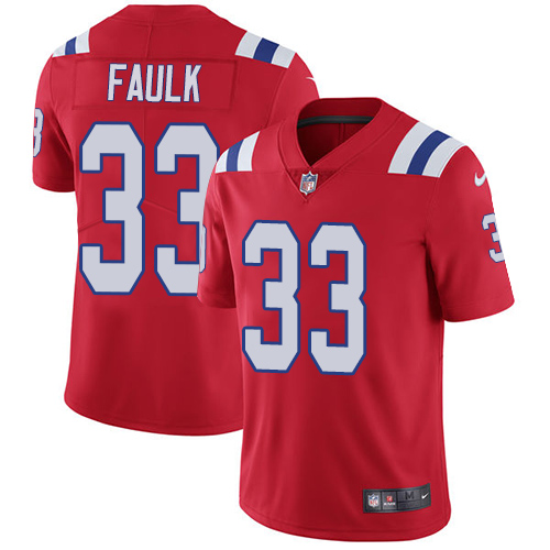 New England Patriots #33 Kevin Faulk Red Alternate Men's Stitched Vapor Untouchable Limited Jersey Men's