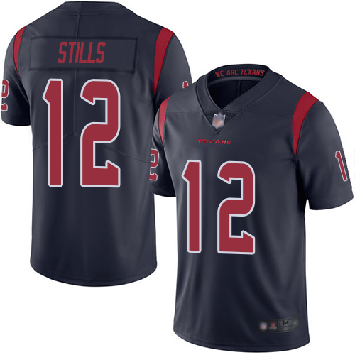 Houston Texans #12 Kenny Stills Navy Blue Men's Stitched Limited Rush Jersey Men's