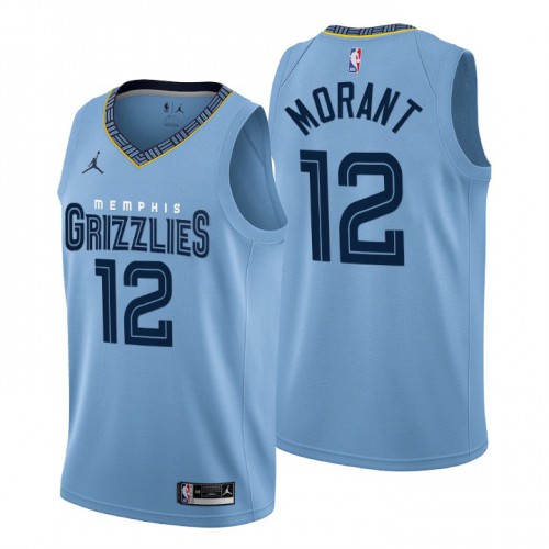 Memphis Grizzlies #12 Ja Morant Mens 2022-23 Statement Edition Jersey - Blue Mens