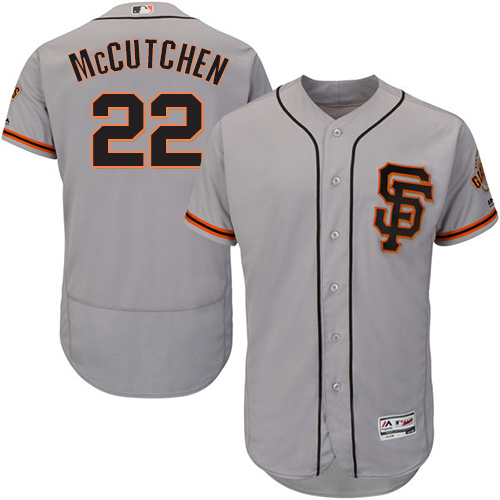 San Francisco Giants #22 Andrew McCutchen Grey Flexbase Authentic Collection Road 2 Stitched Jersey Men's