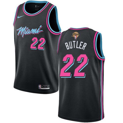 Miami Heat #22 Jimmy Butler Black 2023 Finals Patch Swingman City Edition Jersey