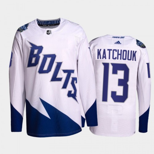 Adidas Tampa Bay Lightning #13 Boris Katchouk Men's 2022 Stadium Series Authentic Jersey - White Men's