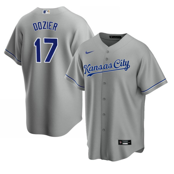 Men's Youth Women's Kansas City Royals 17 Replica 2020 Road Gray Hunter Dozier Jersey