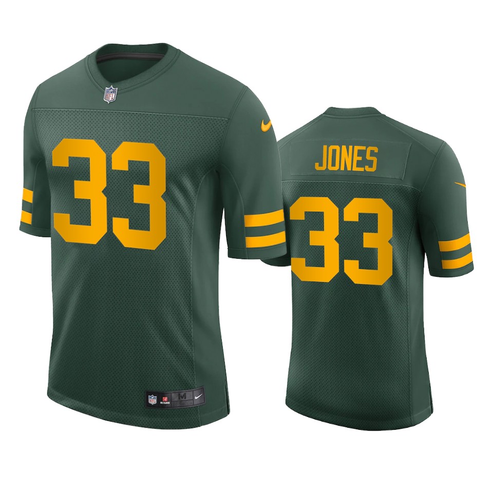 Green Bay Packers #33 Aaron Jones Men's Alternate Vapor Limited Player Jersey - Green