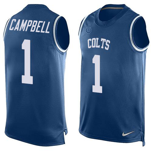 Colts #1 Parris Campbell Royal Blue Team Color Men's Stitched Limited Tank Top Jersey
