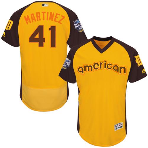 Detroit Tigers #41 Victor Martinez Gold Flexbase Authentic Collection 2016 All-Star American League Stitched Jersey Men's