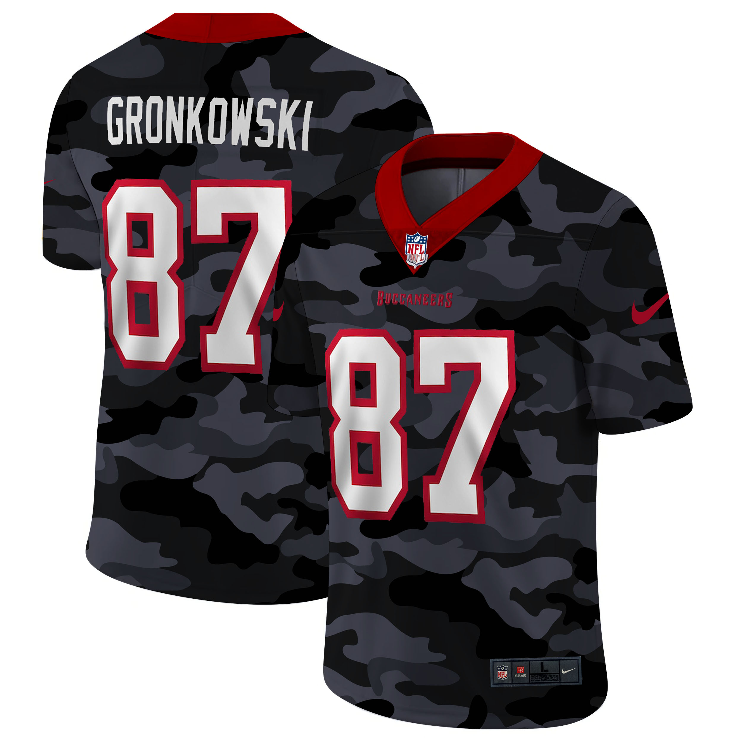 Tampa Bay Buccaneers #87 Rob Gronkowski Men's 2020 Black CAMO Vapor Untouchable Limited Stitched Jersey