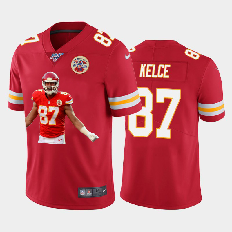Kansas City Chiefs #87 Travis Kelce Team Hero 2 Vapor Limited 100 Jersey Red