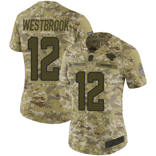 Jacksonville Jaguars #12 Dede Westbrook Camo Women's Stitched Limited 2018 Salute to Service Jersey Womens