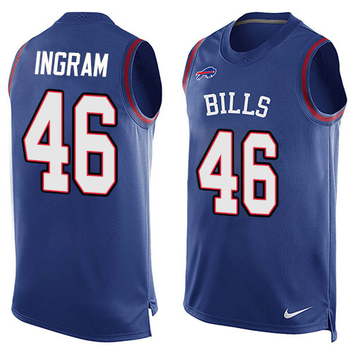 Bills #46 Ja'Marcus Ingram Royal Blue Team Color Men's Stitched Limited Tank Top Jersey