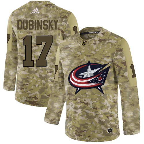 Adidas Columbus Blue Jackets #17 Brandon Dubinsky Camo Authentic Stitched Jersey Men's
