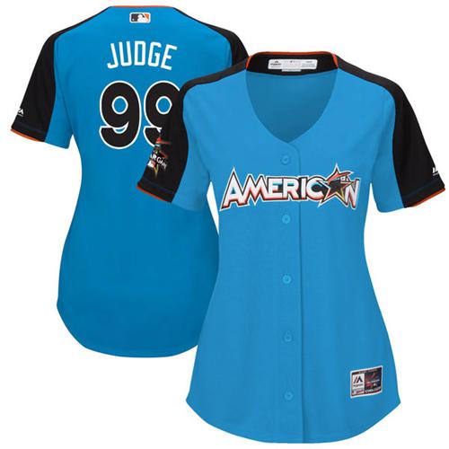 New York Yankees #99 Aaron Judge Blue 2017 All-Star American League Women's Stitched Jersey Womens