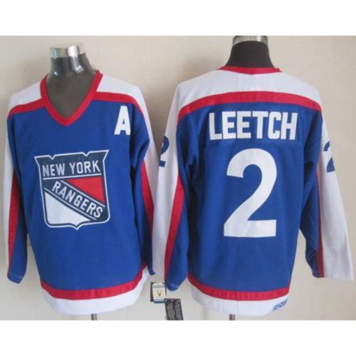 New York Rangers #2 Brian Leetch Blue/White CCM Throwback Stitched Jersey Men's
