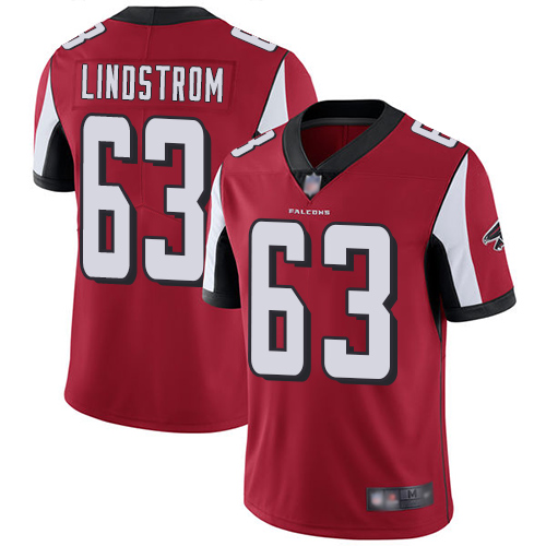 Atlanta Falcons #63 Chris Lindstrom Red Team Color Men's Stitched Vapor Untouchable Limited Jersey Men's