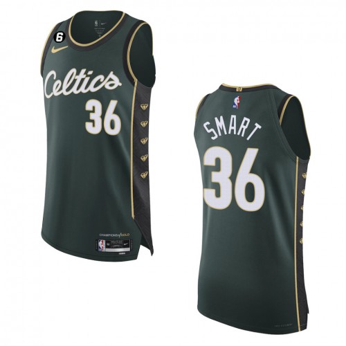 Boston Boston Celtics #36 Marcus Smart Turquoise 2022-23 Authentic Jersey - City Edition Mens