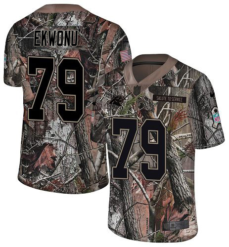 Panthers #79 Ikem Ekwonu Camo Men's Stitched Limited Rush Realtree Jersey