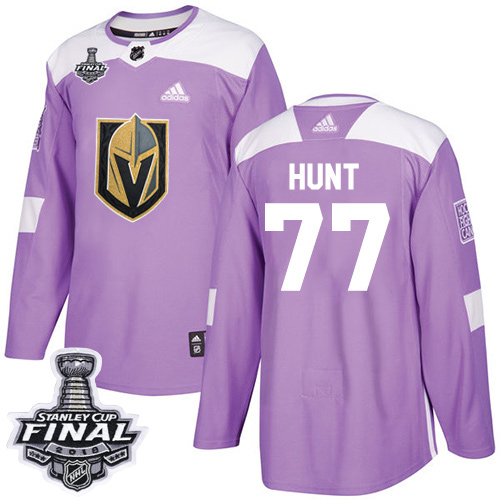 Adidas Golden Vegas Golden Knights #77 Brad Hunt Purple Authentic Fights Cancer 2018 Stanley Cup Final Stitched Jersey Men's