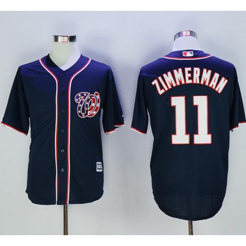 Washington Nationals #11 Ryan Zimmerman Navy Blue New Cool Base Stitched Jersey Men's