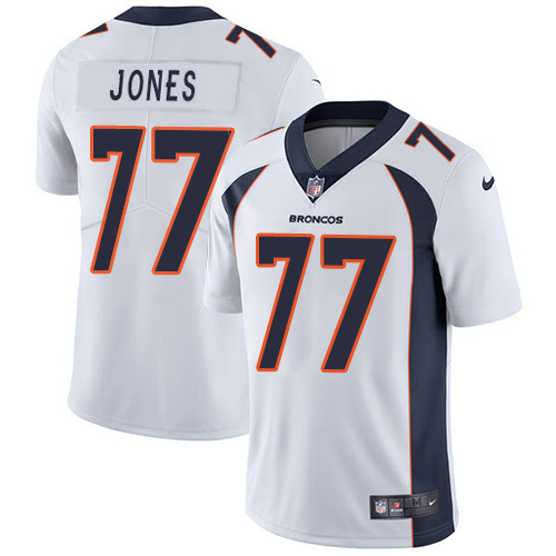 Denver Broncos #77 Sam Jones White Men's Stitched Vapor Untouchable Limited Jersey Men's