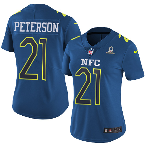 Cardinals #21 Patrick Peterson Navy Women's Stitched Limited NFC 2017 Pro Bowl Jersey