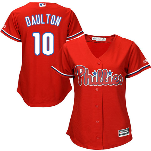 Philadelphia Phillies #10 Darren Daulton Red Alternate Women's Stitched Jersey Womens