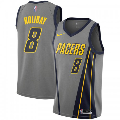 Indiana Pacers #8 Justin Holiday Gray Womens Swingman City Edition 2018/19 Jersey Womens