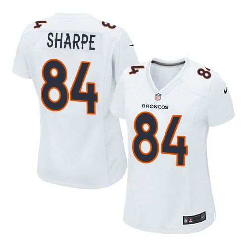Denver Broncos #84 Shannon Sharpe White Women's Stitched Game Event Jersey Womens
