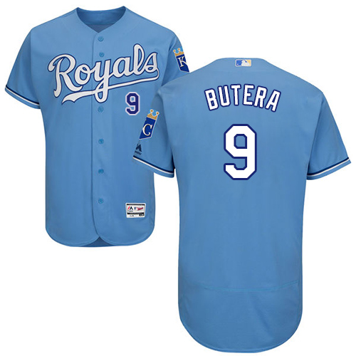 Kansas City Royals #9 Drew Butera Light Blue Flexbase Authentic Collection Stitched Jersey Men's