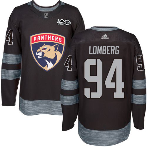 Adidas Panthers #94 Ryan Lomberg Black 1917-2017 100th Anniversary Stitched Jersey